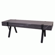 Mendler TV-Rack HWC-L54, Table TV Lowboard Table TV, métal 42x120x40cm ~ aspect marbre gris - gris Bois massif 99749