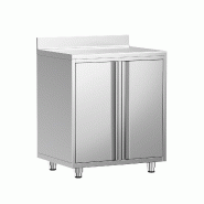Meuble inox pour machine à café - 800 x 600 mm - Étagère réglable - 2 compartiments