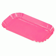 Mini assiette rectangle carton fuchsia 4x8cm - par 100