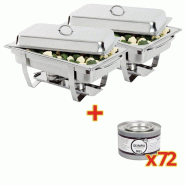 OFFRE SPÉCIALE Lot de 2 chafing dish Milan GN 1/1 + 72 capsules de gel combustib | Olympia - S601