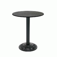 RestooTab - Table Versailles Ø60cm décor marquina - noir fonte TB-VRS-R60M-MARQ