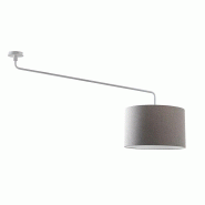 ROSSINI ILLUMINAZIONE Plafonnier Vivien Blanc Avec Abat-Jour Gris 48Cm - Plafonnier E27, Classe I, Ip20, Structure En Métal Peint - Groupe Rossini -