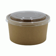 Saladier 750 ML micro ondable Kraft avec couvercle - par 25