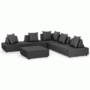 Salon d'angle avec accoudoirs Piper anthracite
