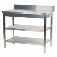 Table de travail murale avec 3 étagères en acier inoxydable| 850 x 1000 x 600 mm | Gasfrit - gf139+gf1134