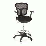 Tabouret de travail / chaise de comptoir TOP WORK 108 tissu maille noir hjh OFFICE - noir polyester 760008 Tabouret de travail / chaise de comptoir TOP WORK 108 tissu maille noir hjh OFFICE - noir polyester 760008