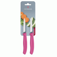 Victorinox Lot de 2 couteaux d'office pointus (L)189 mm roses, en acier au carbone - 7611160032461