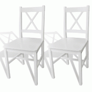 VidaXL Chaises à manger lot de 2 blanc bois de pin Modèle Nova Outdoor - 241510