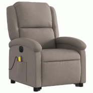VidaXL Fauteuil inclinable de massage électrique Taupe Tissu Modèle Ralvane - 3204208