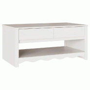 VidaXL Table basse Drammen Blanc 99 x 55 x 45 cm Bois de pin massif Modèle Orion Office Panorama - 42003045