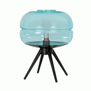 AC ANGEL CERDA Angel Cerdá Lampe de table en verre bleu et acier noir 8095C Ø29 x 35 - bleu verre 8435631046813