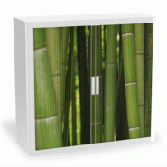 Armoire à rideaux avec décor nature - EasyOffice. - Bamboo, Basse_0
