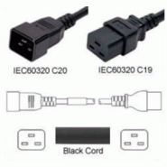 Câble d'alimentation C19/C20 16A NOIR