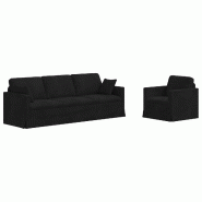 Canapé 2 pcs Noir 228 x 78 x 80 cm Velours Modèle Aero Urban Élite - Matériau naturel 8721364375185