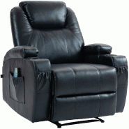 CLP Fauteuil Galena avec fonction massage Similicuir/Noir - noir polyester 318040