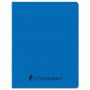 CONQUERANT Lot de 10 Cahier Sept PP piqué 17x22, 96p./48 feuilles 70g/m², Séyès, coloris bleu - 3020120260426