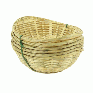 Corbeilles bambou ovales "Chine" en lot de 6 - 27x20x7cm - par 8