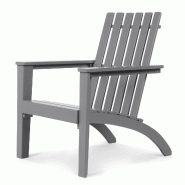 COSTWAY Chaise Adirondack, en bois d'acacia, supportant une charge maximale de 160 kg - gris Bois manufacturé AB92824SD