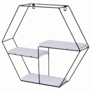 Décoshop26 - Étagère murale suspendue 3 étagères en métal et bois blanc design industriel 43x49x11 cm 04_0008656 - blanc 3000262663545 Décoshop26 - Étagère murale suspendue 3 étagères en métal et bois blanc design industriel 43x49x11 cm 04_0008656 - blanc 3000262663545
