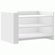 Décoshop26 - Table basse avec étagères design moderne et contemporaine 80 x 50 x 50 cm bois d'ingénierie blanc DEC037960 - blanc Bois massif 30002