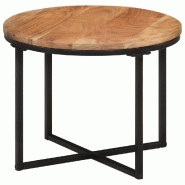 Décoshop26 - Table d'appoint forme ronde style industriel 45 x 45 x 35 cm bois massif acacia et fer DEC037064 - Bois massif 3000263077082