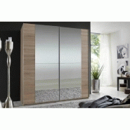 DRESSING PORTES COULISSANTES MIROIRS FLOYD 180 CM CHÊNE