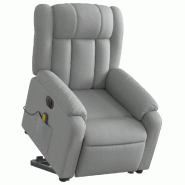 Fauteuil inclinable de massage électrique Gris clair Tissu Modèle Lorient - 8721012178403