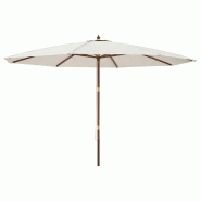 Helloshop26 - Parasol de jardin avec mât en bois 400 x 273 cm sable 02_0008356 - Bambou 3000446582723