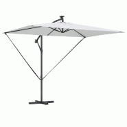 Helloshop26 - Parasol déporté en banane inclinable jardin 294 x 200 x 270 cm en polyester sable 02_0058763 - aluminium 3000240758829