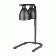 Lampe chauffante double sur pied noir mat - Buffalo - 5050984808319