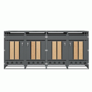 Merax cache-poubelle, 264x80x118.5 cm, couvercle rabattable, gris - gris métal OT1034S2