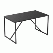Oviala Business Table à manger rectangulaire 4 places en acier noir - noir acier 113994