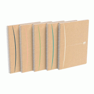 Oxford Lot de 5 Cahier Touareg rel. Intégrale A4, 180p./90 feuilles recyclées 90g/m², ligné 7mm + marge - 3020120163475