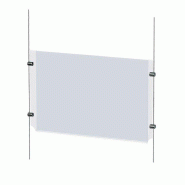 Porte affiche A3 horizontal transparent - polystyrène 2mm - pour système câble