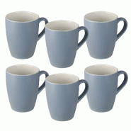 San Ignacio - Set de 6 tasses 340ml en porcelaine 8,3x5,7x10,2cm - Noia - bleu porcelaine PK10147