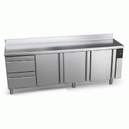 Table réfrigérée positive 4 compartiments 581L avec tiroirs Concept 700 Gastronorm Fagor Professional - avec pieds