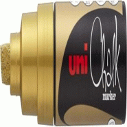 Uni-ball Marqueur craie Chalk Marker, pointe biseau de 8 mm, encre or - 4902778222102
