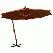 VidaXL Parasol de jardin suspendu avec mât terre cuite bois de sapin Modèle Atlas Nova Élite - rouge 313771