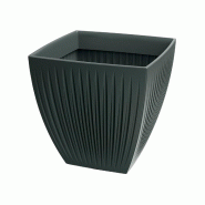 WellHome - Pot en plastique rotomoulé 17 L Ø30x30cm coloris anthracite - Latia Square MIDL - noir plastique WH17277