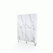 AQA Design Buffet haut VENBRUK en mélamine pierre blanche/marbre calacatta L.108 P.41 H.161 MP07033 - multicolore Bois manufacturé MP07033