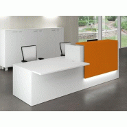 Banque d'accueil Z2 blanche avec accès handicapés - Officity - Orange, Gauche, Blanc, 306_1