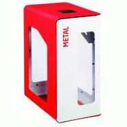 Borne de tri sélectif 90 L support-sac vigi sans serrure - cubatri - tri métal-blanc+rouge Borne de tri sélectif 90 L support-sac vigi sans serrure - cubatri - tri métal-blanc+rouge