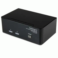Commutateur KVM USB et double DVI à  2 ports avec audio et hub USB 2.0