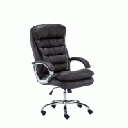 Décoshop26 - Fauteuil de bureau sur roulettes mécanisme de bascule intégré charge maximale 235 kg en similicuir marron cadre métal 10_0007082 - m