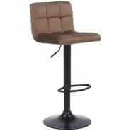 Décoshop26 - Tabouret de bar en velours marron avec pieds en métal noir assise rembourée repose-pieds pivotant TDB10180 - marron 3000896669609 Décoshop26 - Tabouret de bar en velours marron avec pieds en métal noir assise rembourée repose-pieds pivotant TDB10180 - marron 3000896669609