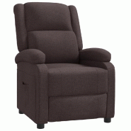 Fauteuil inclinable Marron foncé Tissu Modèle Serveline - 342423 Fauteuil inclinable Marron foncé Tissu Modèle Serveline - 342423
