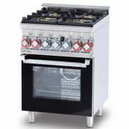 Fourneau gaz 4 feux sur four électrique multifonction 60 cm | MagicLotus 600 - Porte(s) vitrée(s)