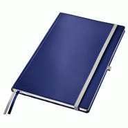 LEITZ Lot de 5 Cahier broché Style Premium A4, 160p./80 feuilles 100 g/m² lignées, couverture rembordée rigide, coloris bleu - bleu 44750069