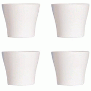 Lot de 4 Pots à Fleurs en Plastique Blanc Avec Cache-Pot GH629W St Helens Home and Garden - 20 Cm x 14.5 Cm - 3666630000918 Lot de 4 Pots à Fleurs en Plastique Blanc Avec Cache-Pot GH629W St Helens Home and Garden - 20 Cm x 14.5 Cm - 3666630000918
