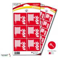 Planches de 6 panneaux adhésifs 80x80 mm incendie évacuation - PADCPN-NV02/LNCI_0